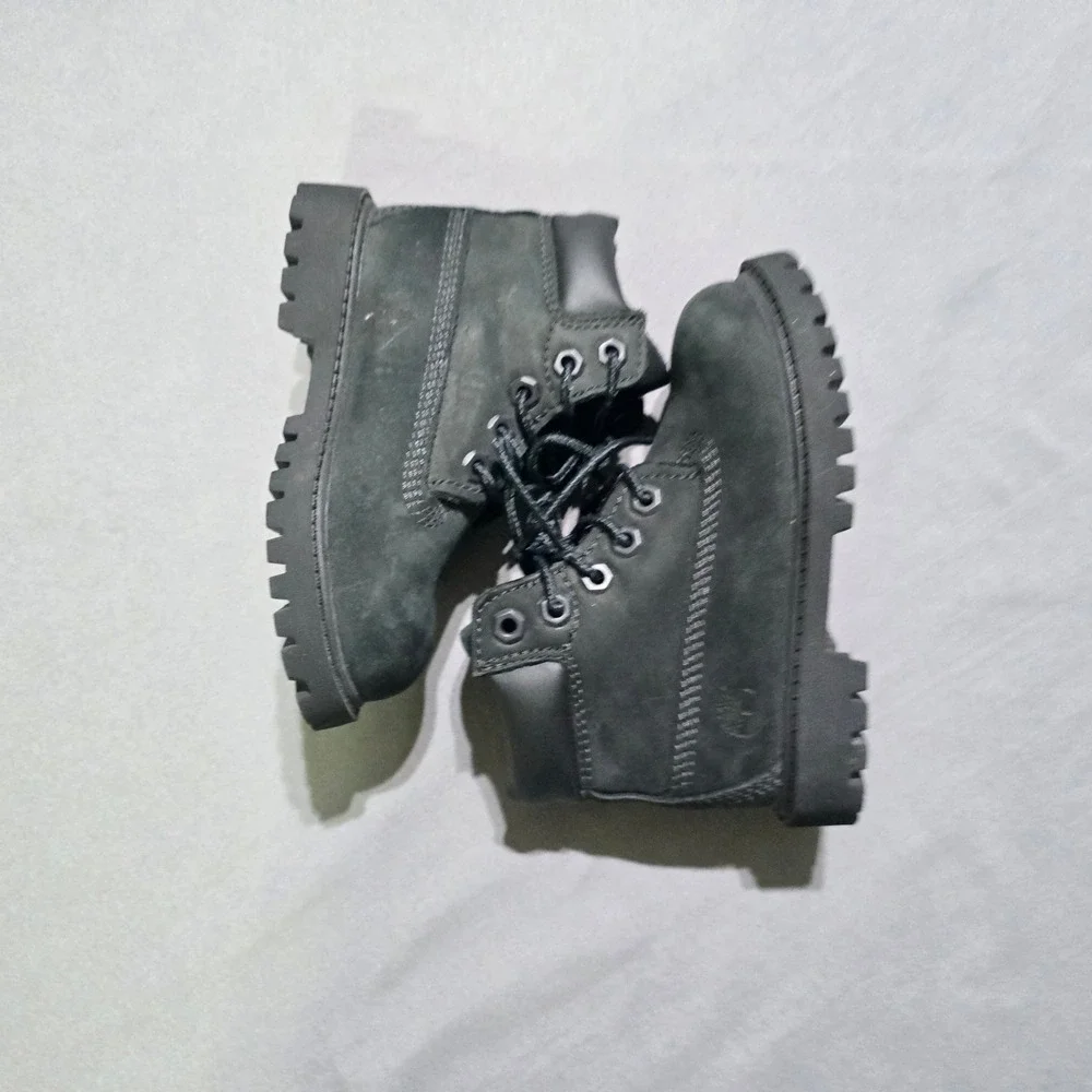 Timberland 6-Inch Premium Boot Toddler 7M Black Nubuck Waterproof 12807